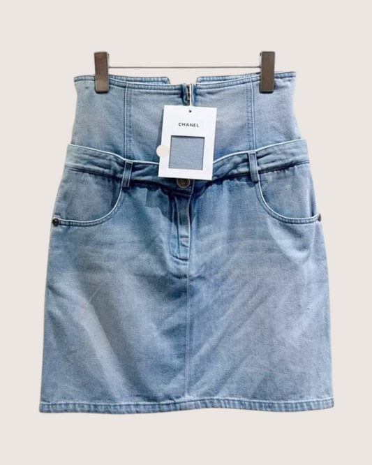Chanel 16P Denim Mini Skirt - Blue