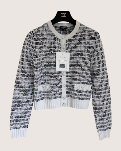 Chanel 25P Striped Cardigan
