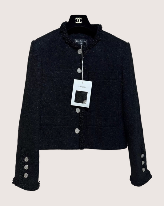 Chanel 26S Tweed Jacket Black FR 34