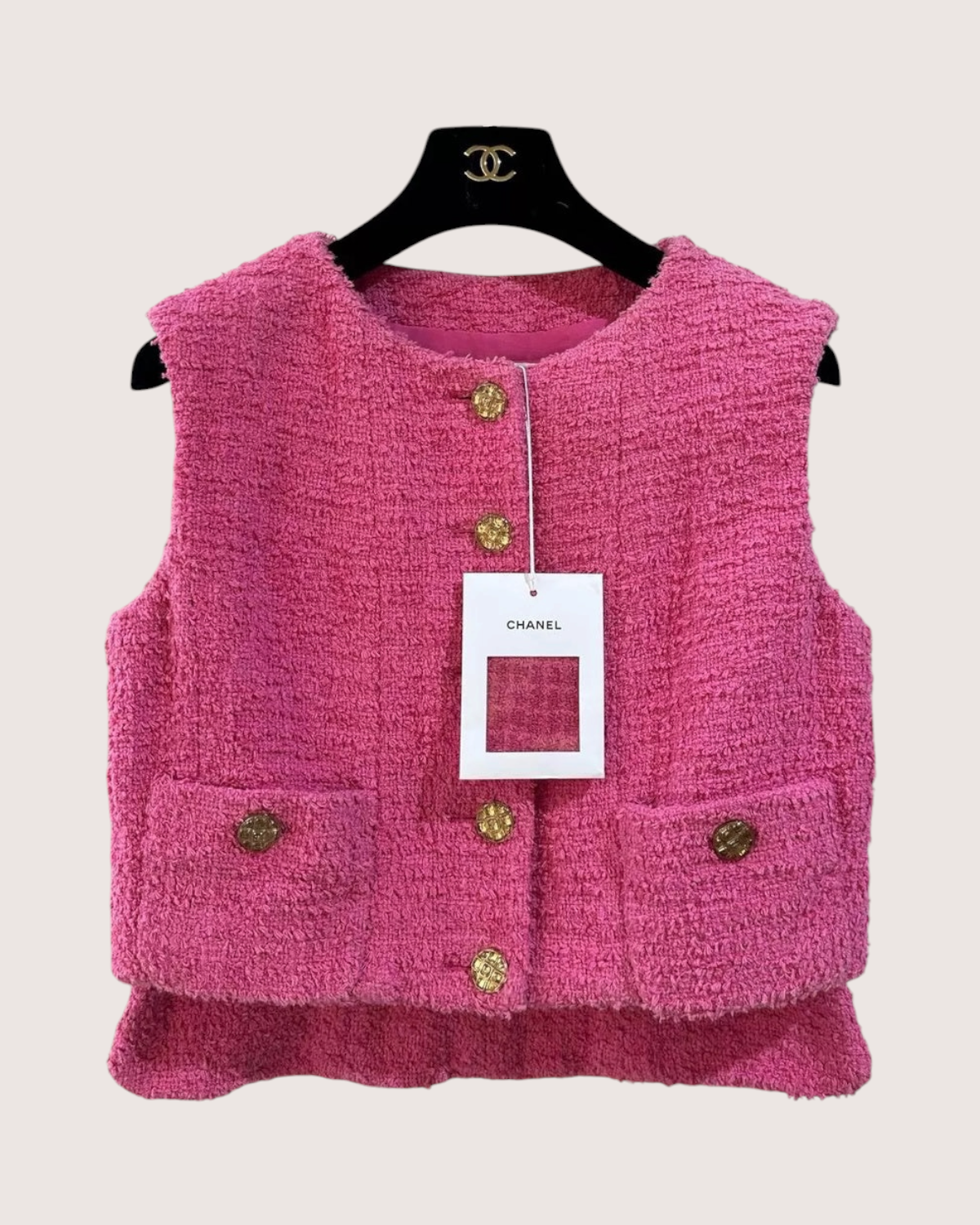 Chanel 22S Tweed Vest - Pink