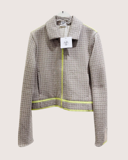 Hermès Tweed Jacket Beige/Ecru, Grey, Yellow FR 40