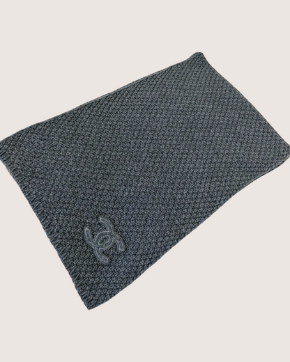 Chanel 24N Cashmere Scarf Grey One Size