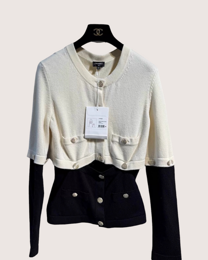 Chanel Knit Panelled Cashmere Cardigan