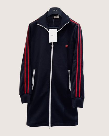 Celine Zip-Up Striped Jacket Black, Red, White FR 36