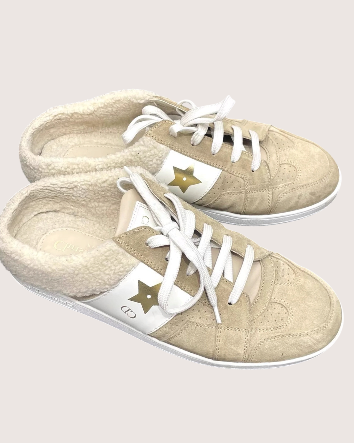 Christian Dior Suede Star Sneakers Beige/Ecru EU 38