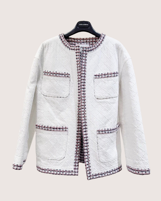 Chanel 19P Four-Pocket Tweed Jacket - White, Pink, Navy, Multicolor
