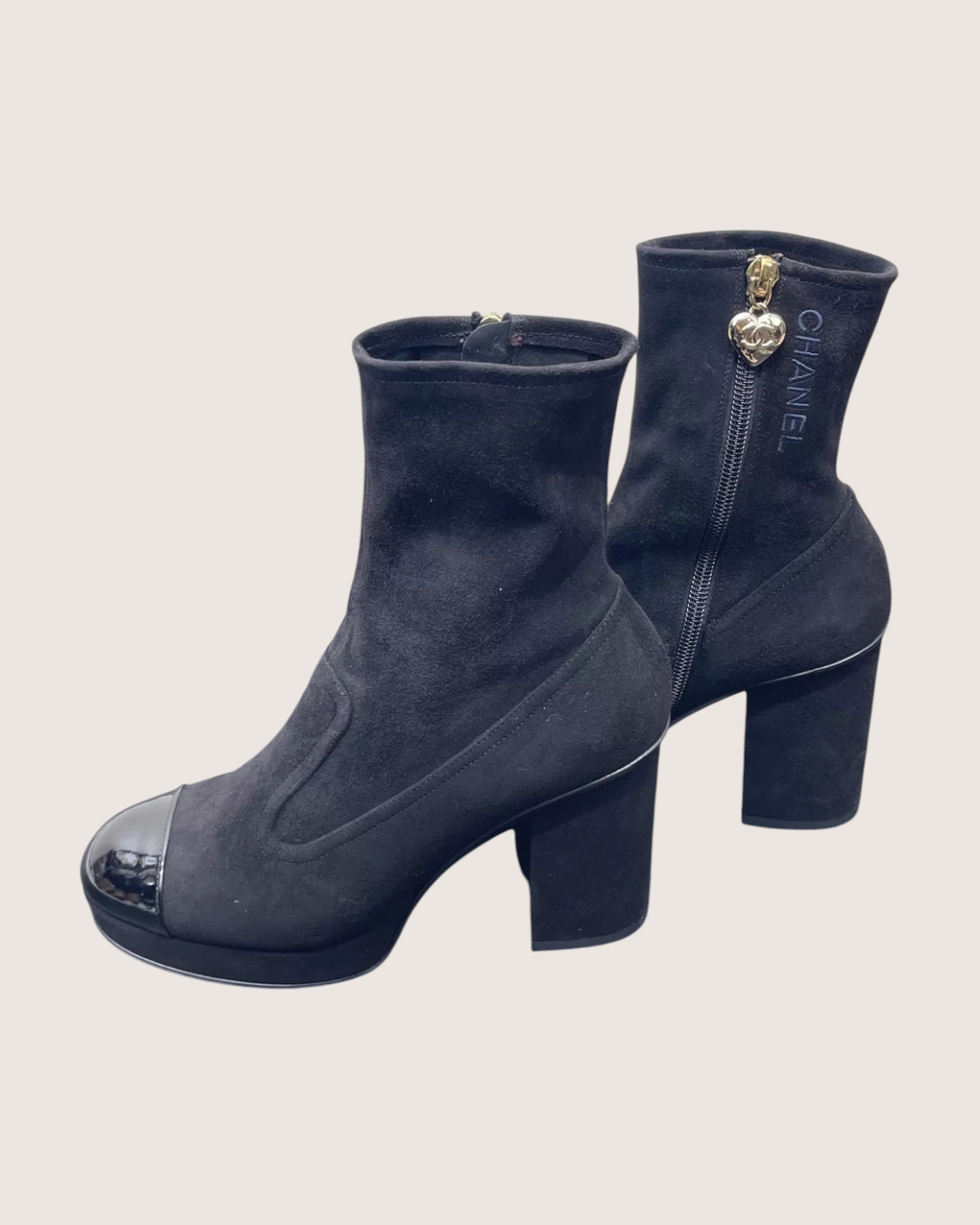 Chanel 23B Suede Ankle Boots Black ["EU 35.5"]