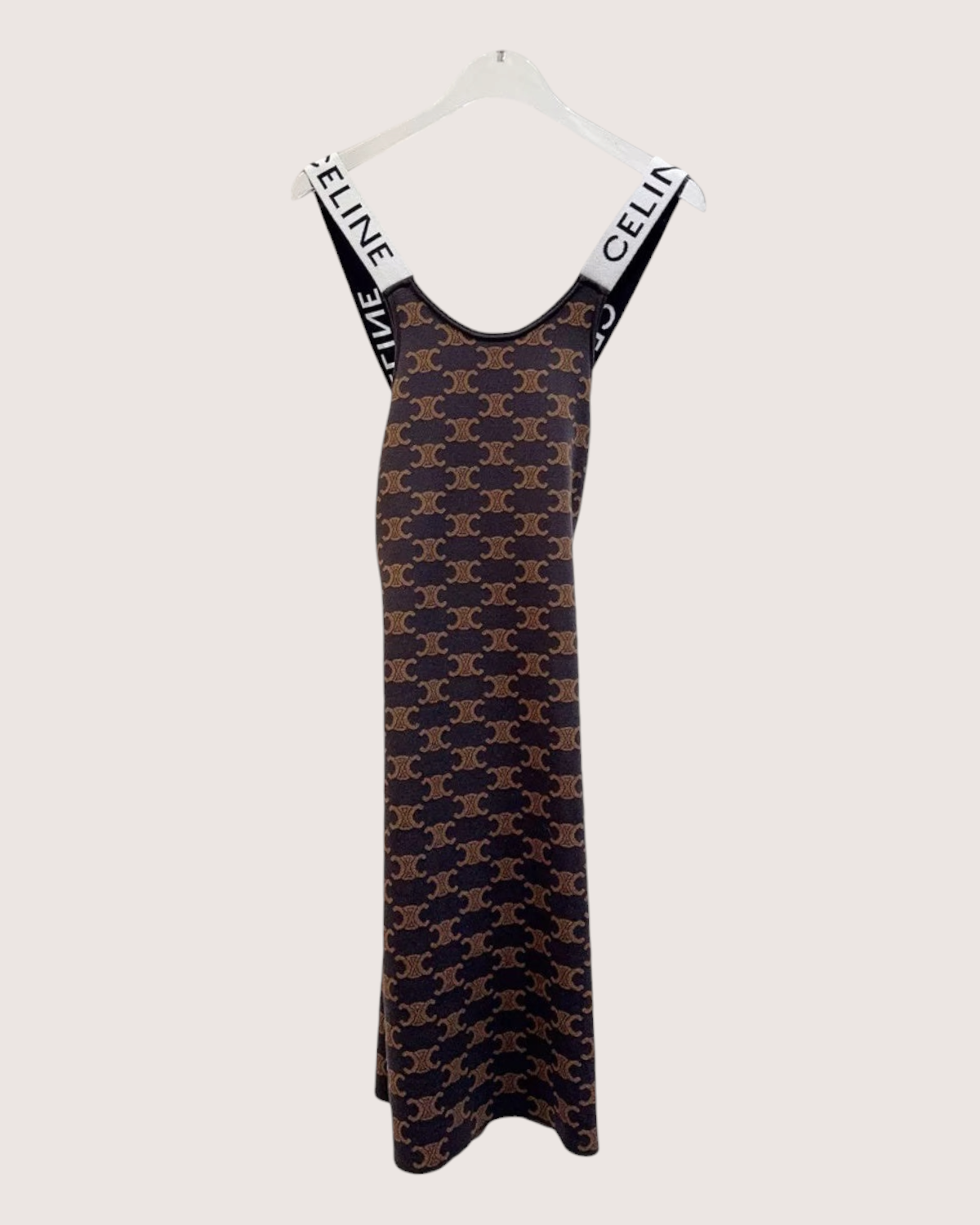 Celine Logo Maxi Dress Brown, Black FR 38
