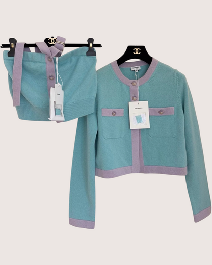 Chanel Knit Crystal Button Jacket