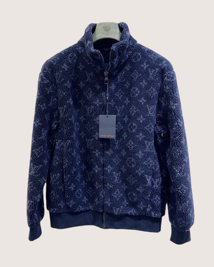 Louis Vuitton Monogram Fleece Jacket Navy, Blue FR 36