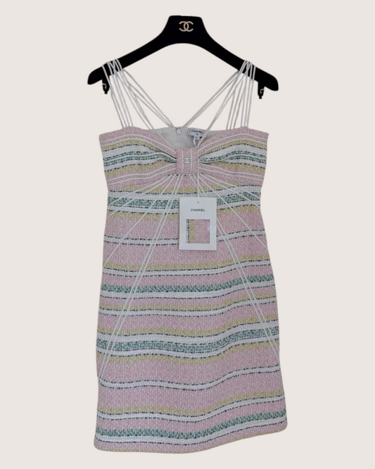 Chanel 24S Tweed Mini Dress Pink, Multicolor FR 34