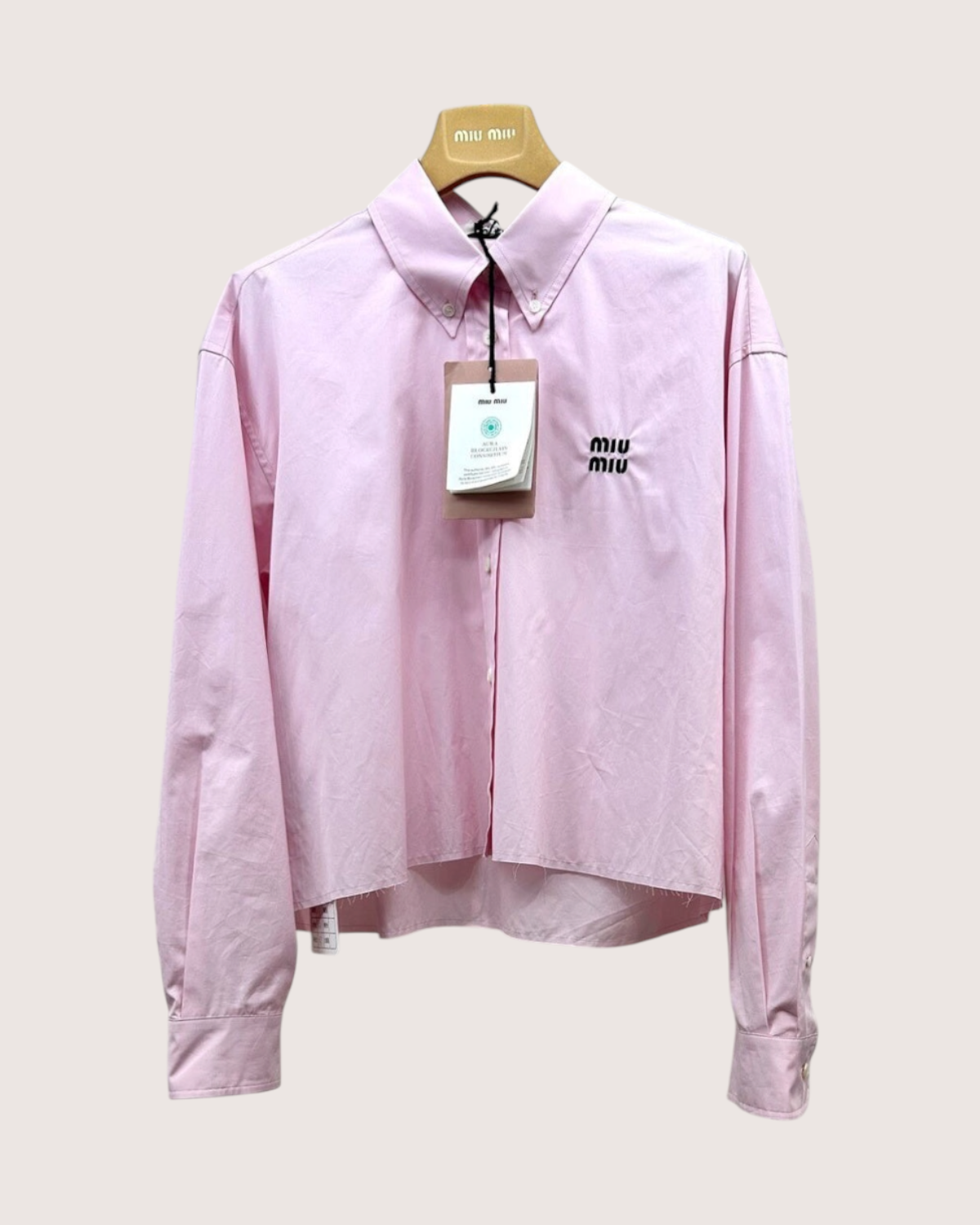 Miu Miu Embroidered Logo Shirt Pink FR 34