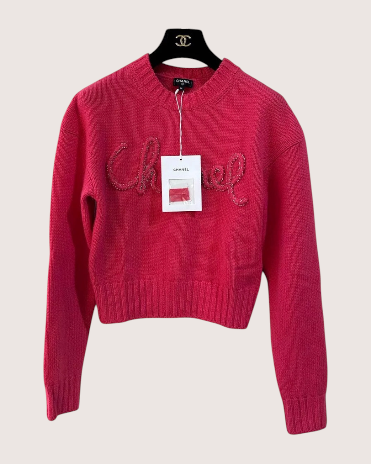 Chanel Logo Knit Cashmere Sweater
