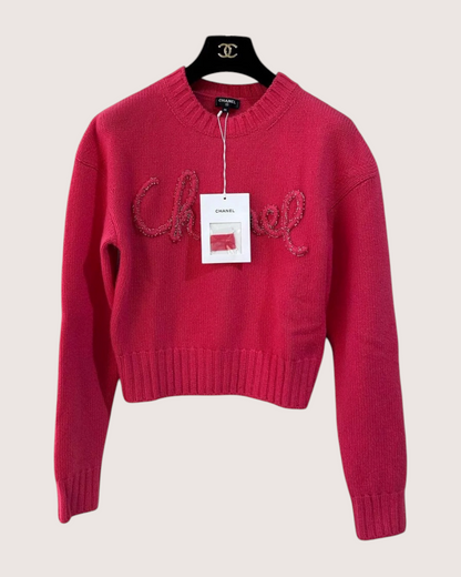 Chanel Logo Knit Cashmere Sweater