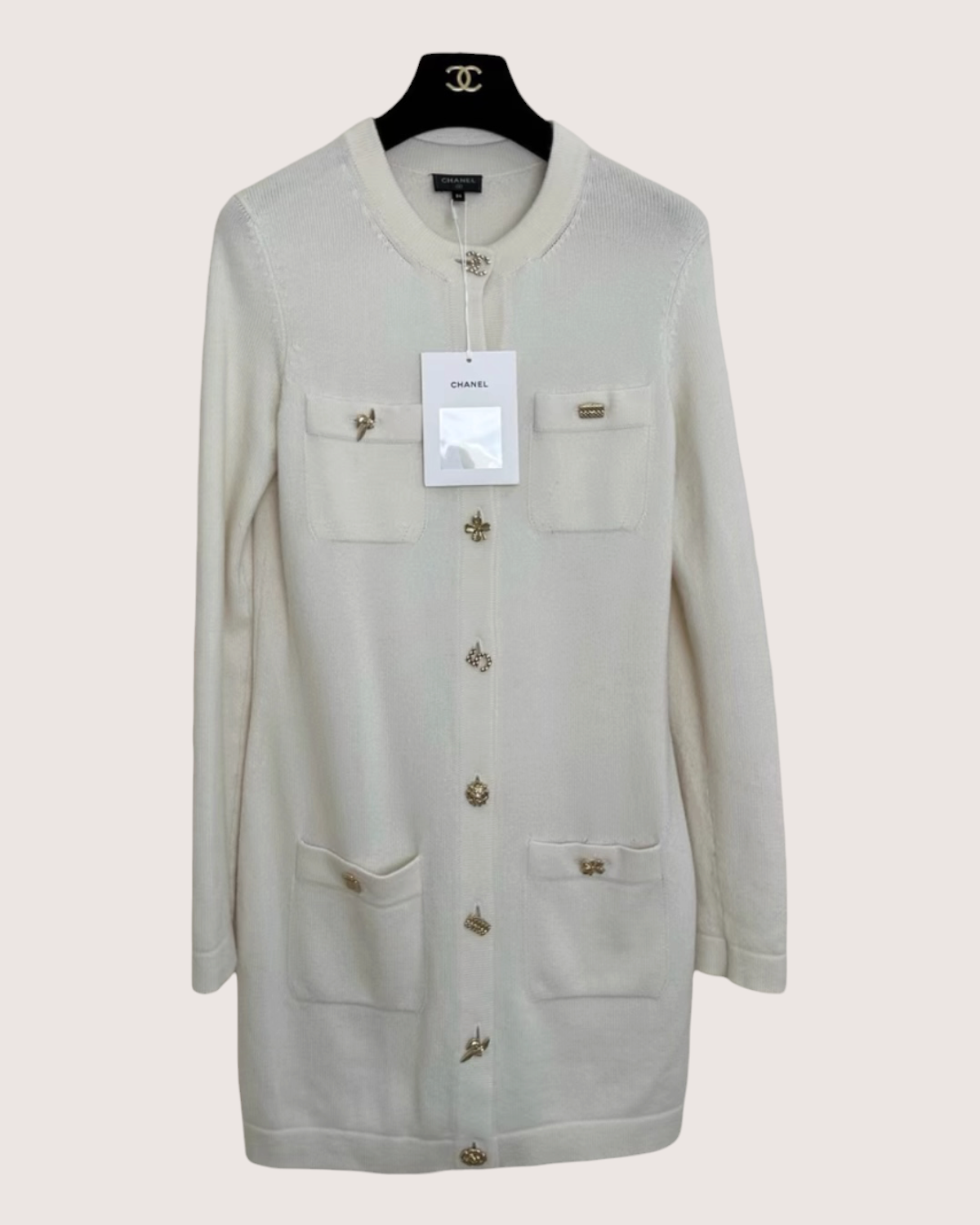 Chanel 22B Four-Pocket Cashmere Long Cardigan