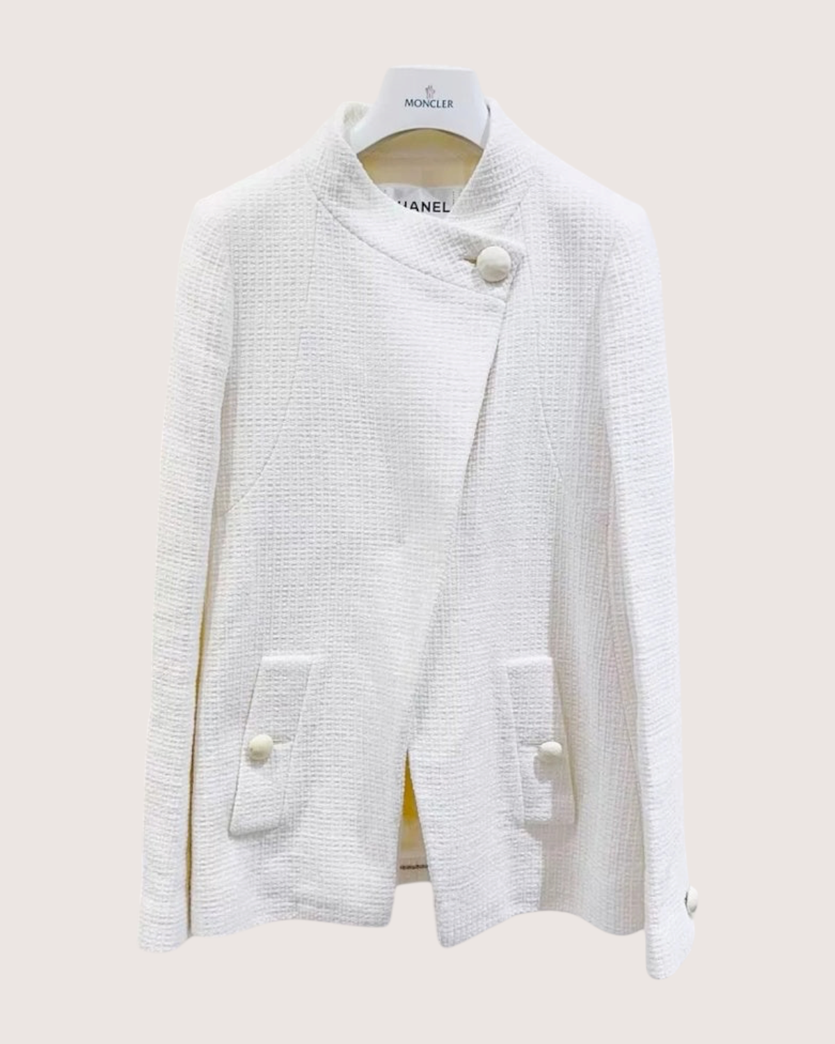 Chanel 15P Tweed Jacket White FR 36