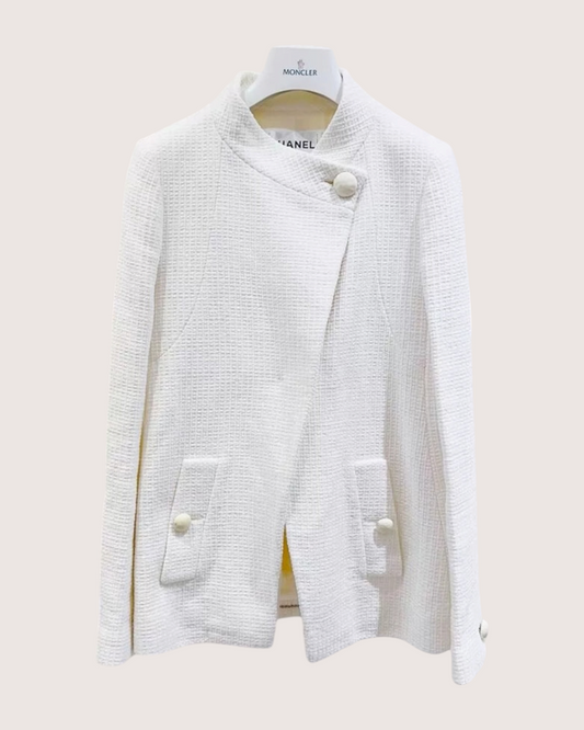 Chanel 15P Tweed Jacket White FR 36