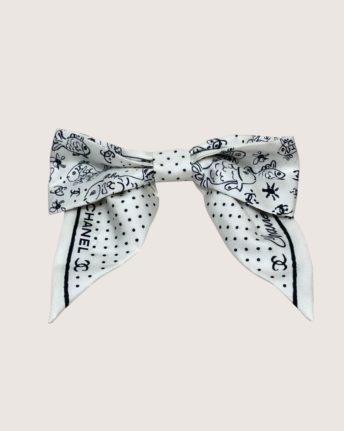 Chanel 25C Bow Silk Hair Accessory