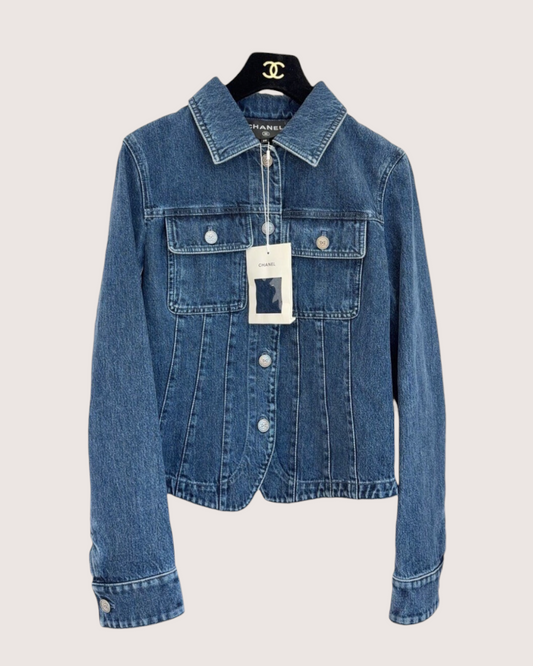 Chanel 26S Denim Jacket Blue FR 38