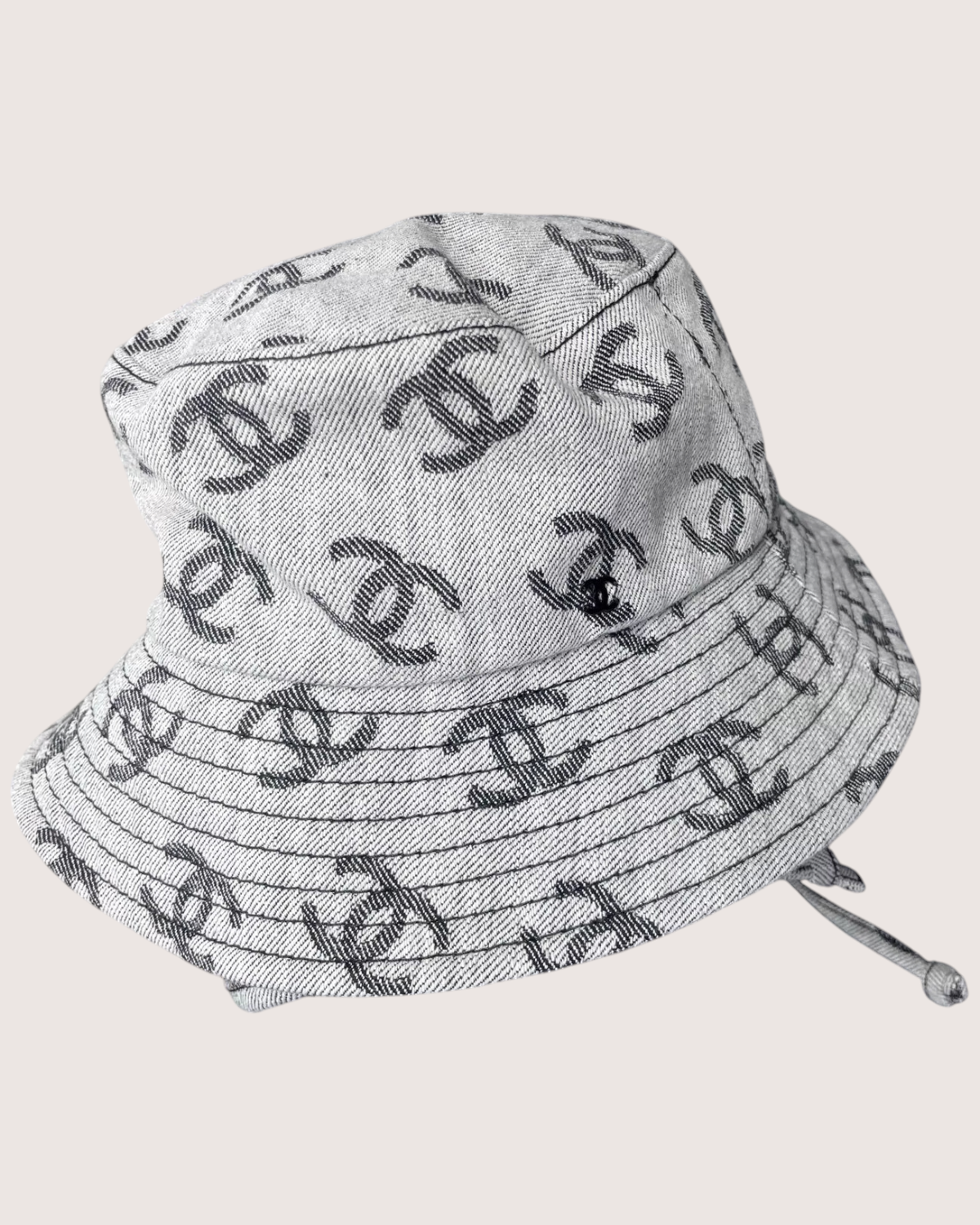 Chanel 22K CC Logo Denim Bucket Hat