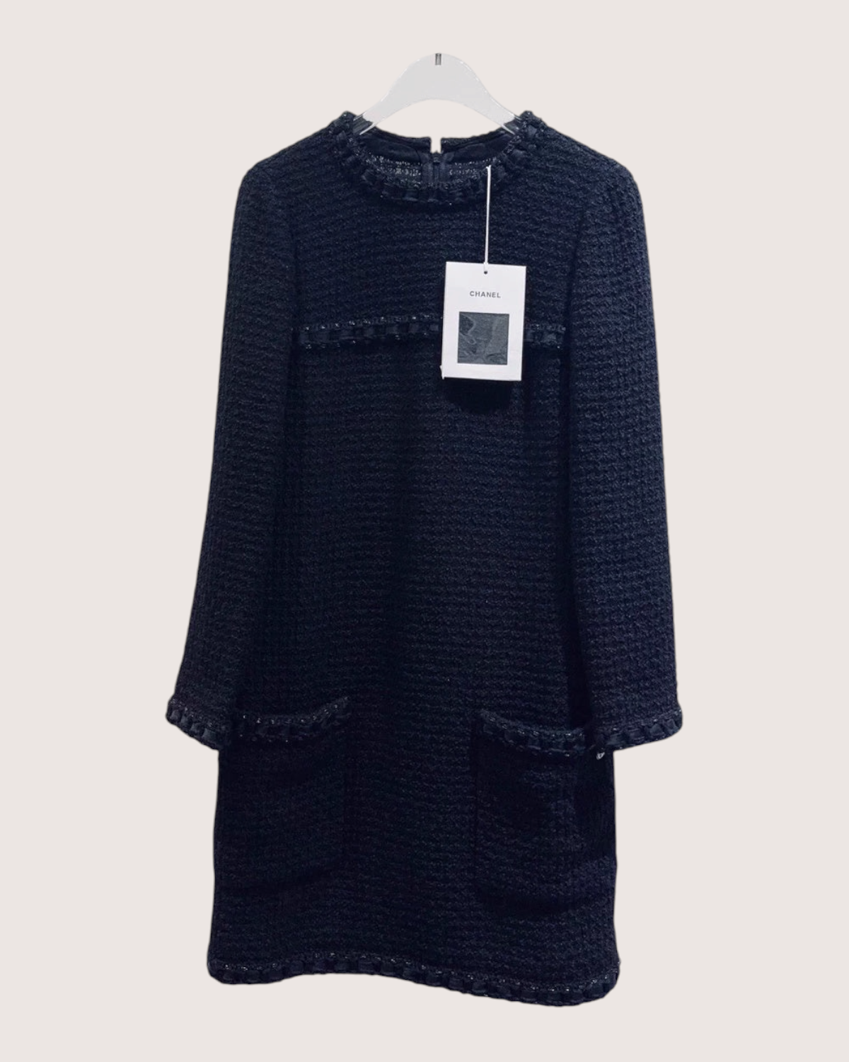 Chanel Tweed Mini Dress Black FR 34