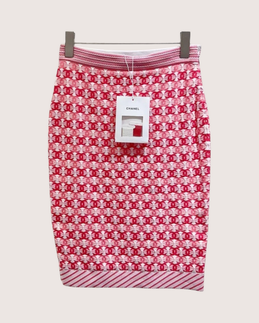 Chanel 19P Logo Mini Skirt Pink, Red, Multicolor FR 34