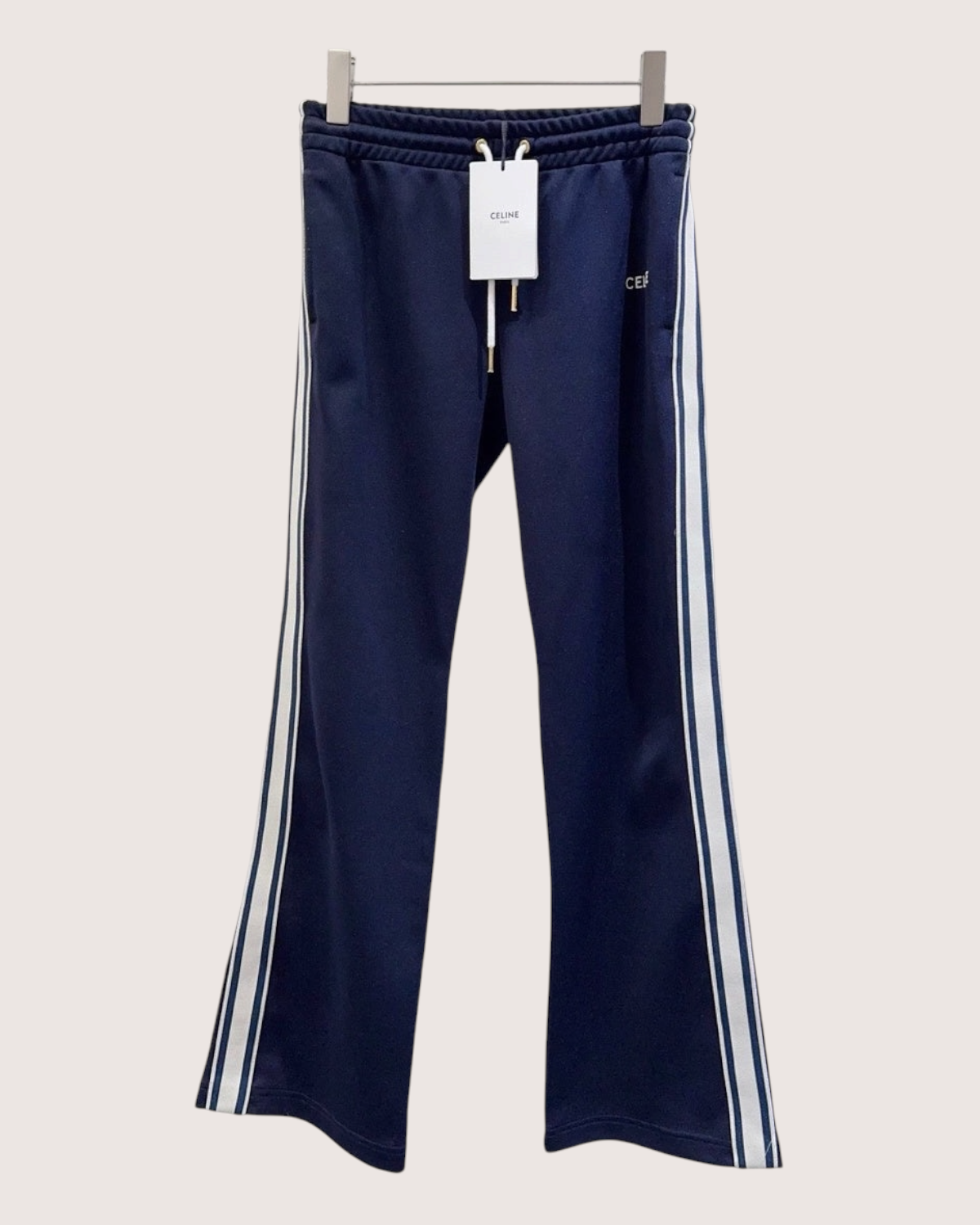Celine Striped Track Trousers Navy, White FR 38