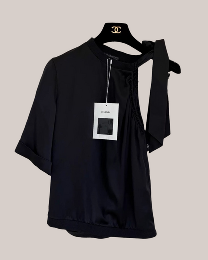 Chanel 24S Off-Shoulder Bow T-Shirt