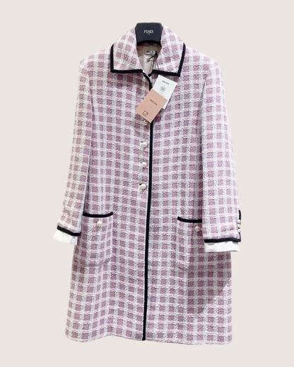 Miu Miu Sequin Tweed Coat Pink, White, Multicolor FR 36