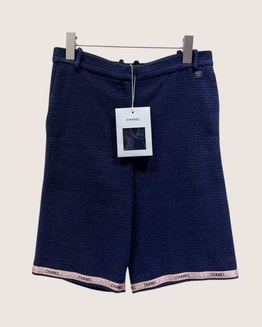 Chanel 21P Tweed Bermuda Shorts - Navy, Pink