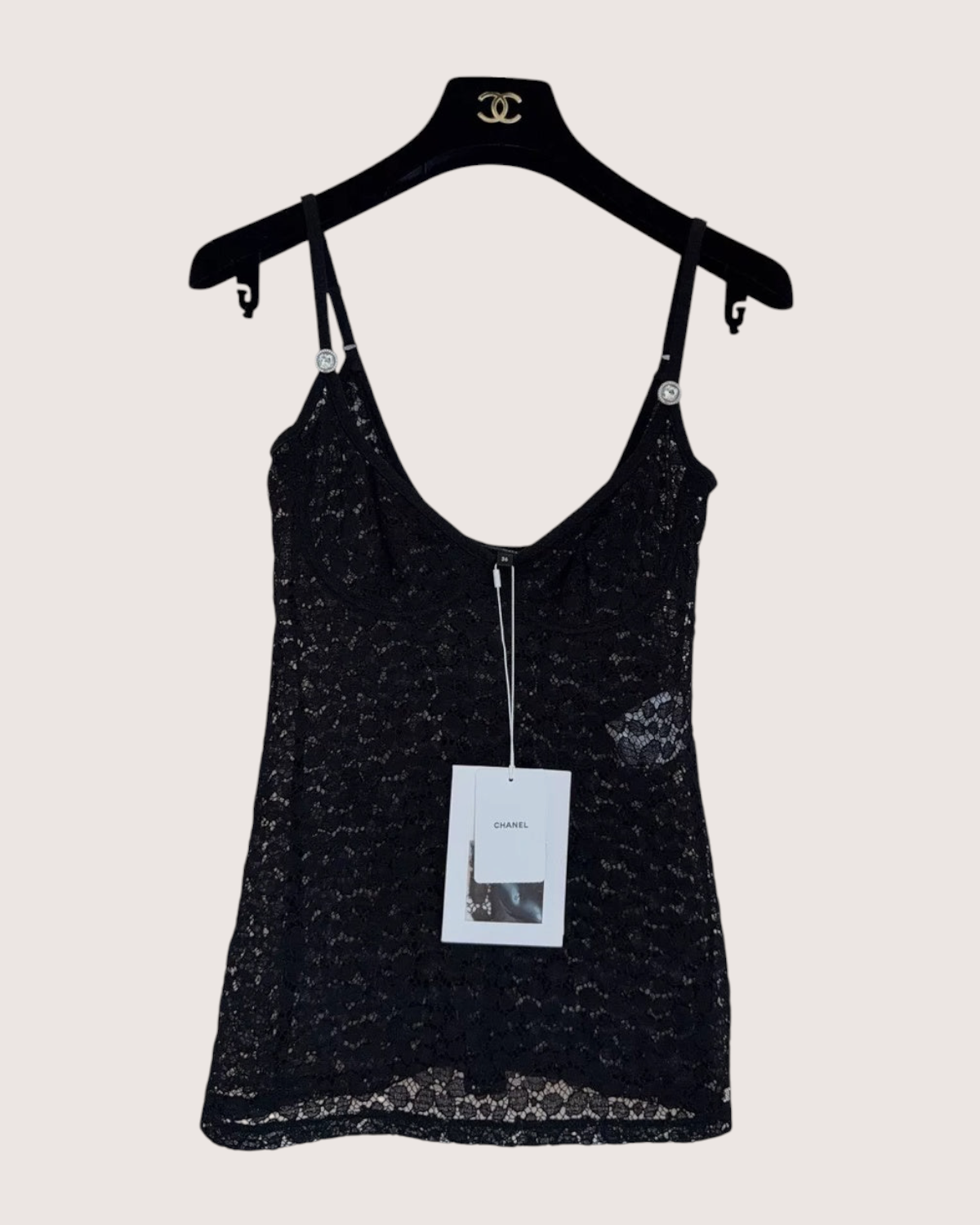 Chanel 21K Camisole Top Black FR 36