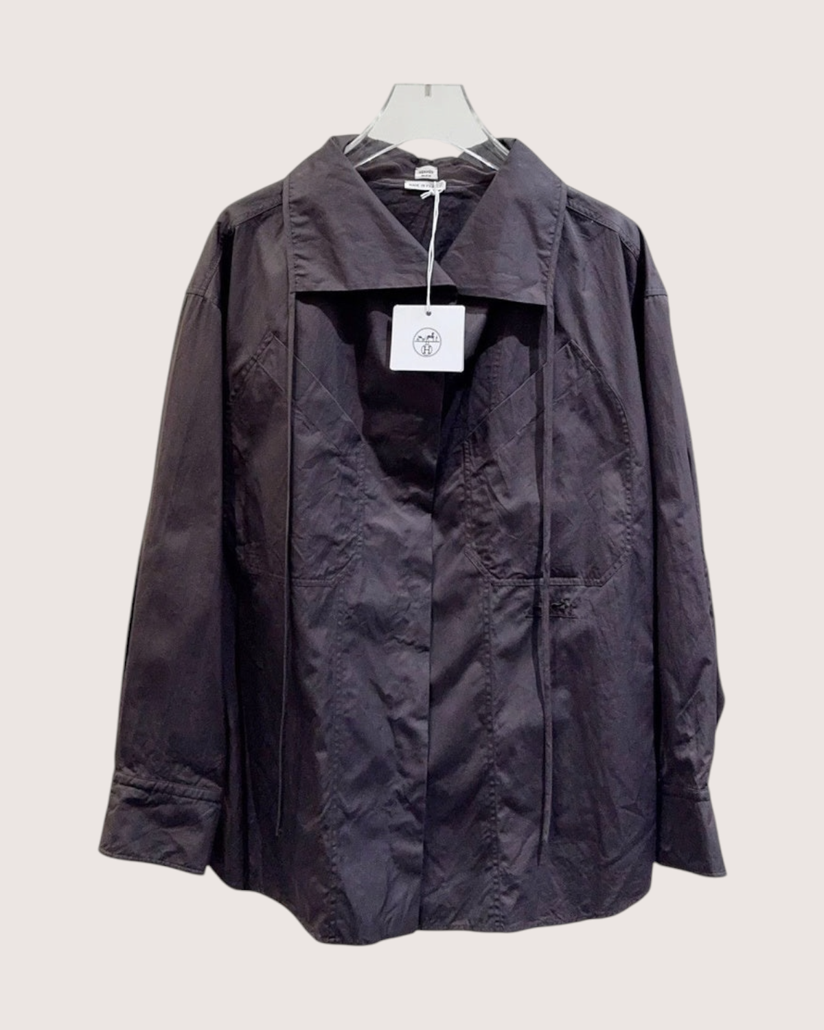 Hermès Embroidered Shirt Black FR 34