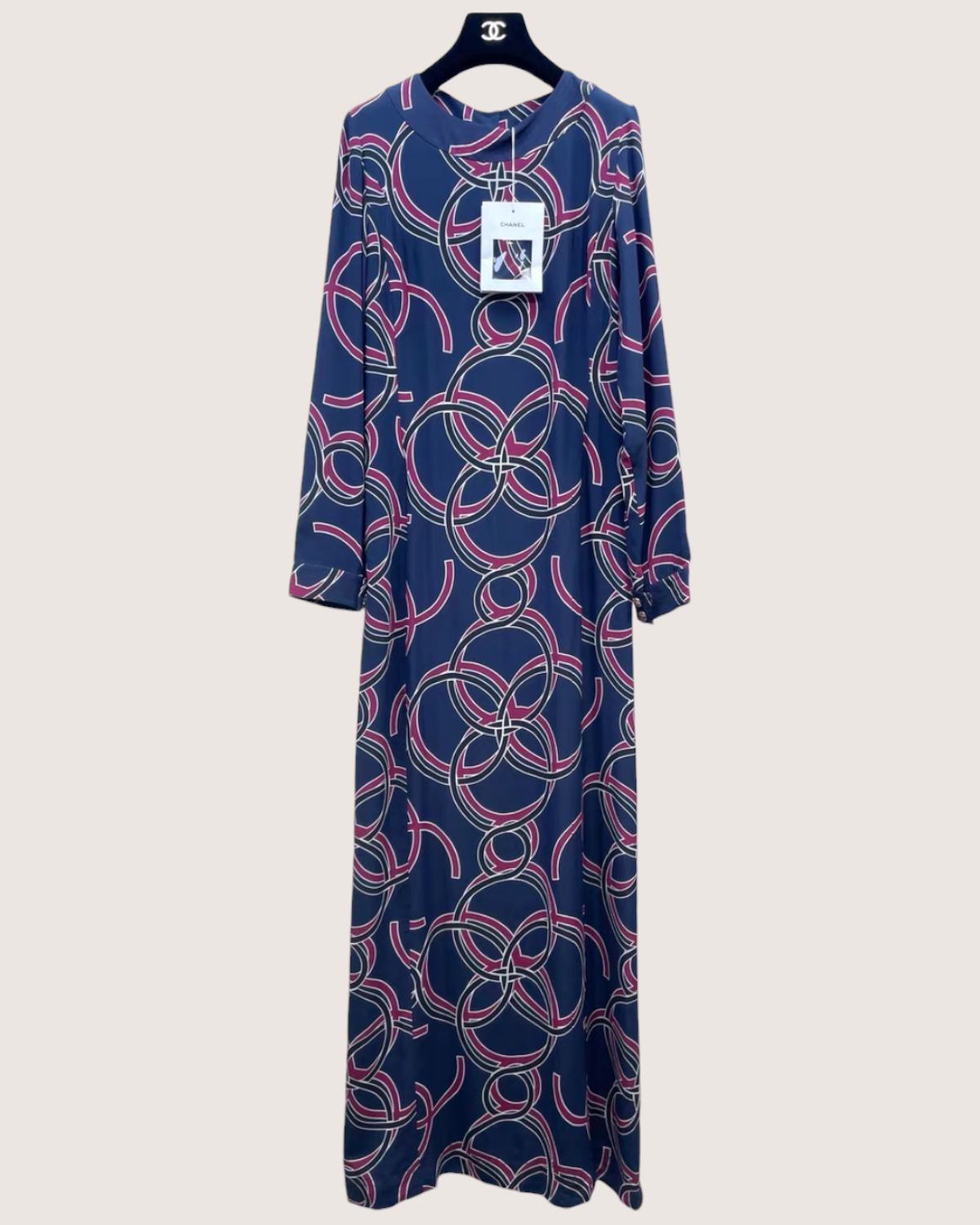 Chanel 23S Maxi Dress Navy, Multicolor FR 34