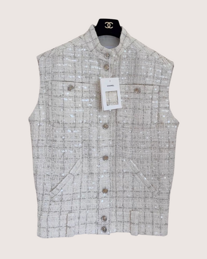 Chanel 25S Sequin Tweed Vest
