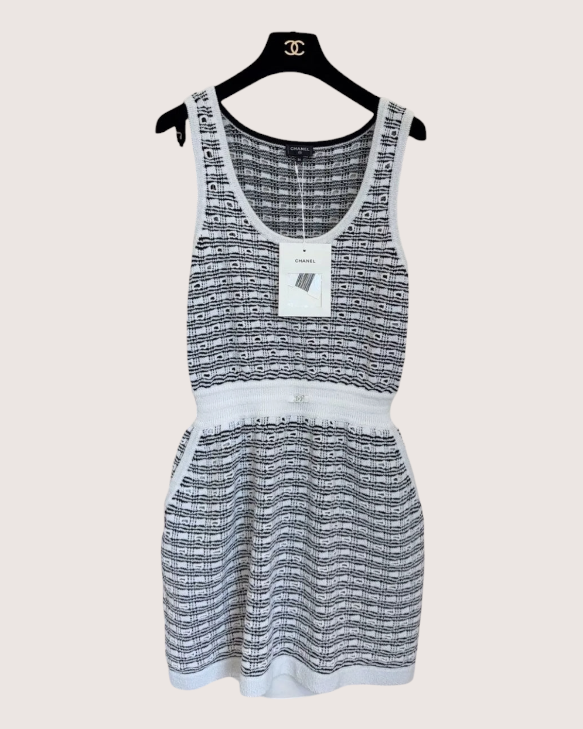 Chanel 25P Mini Dress White, Black FR 36