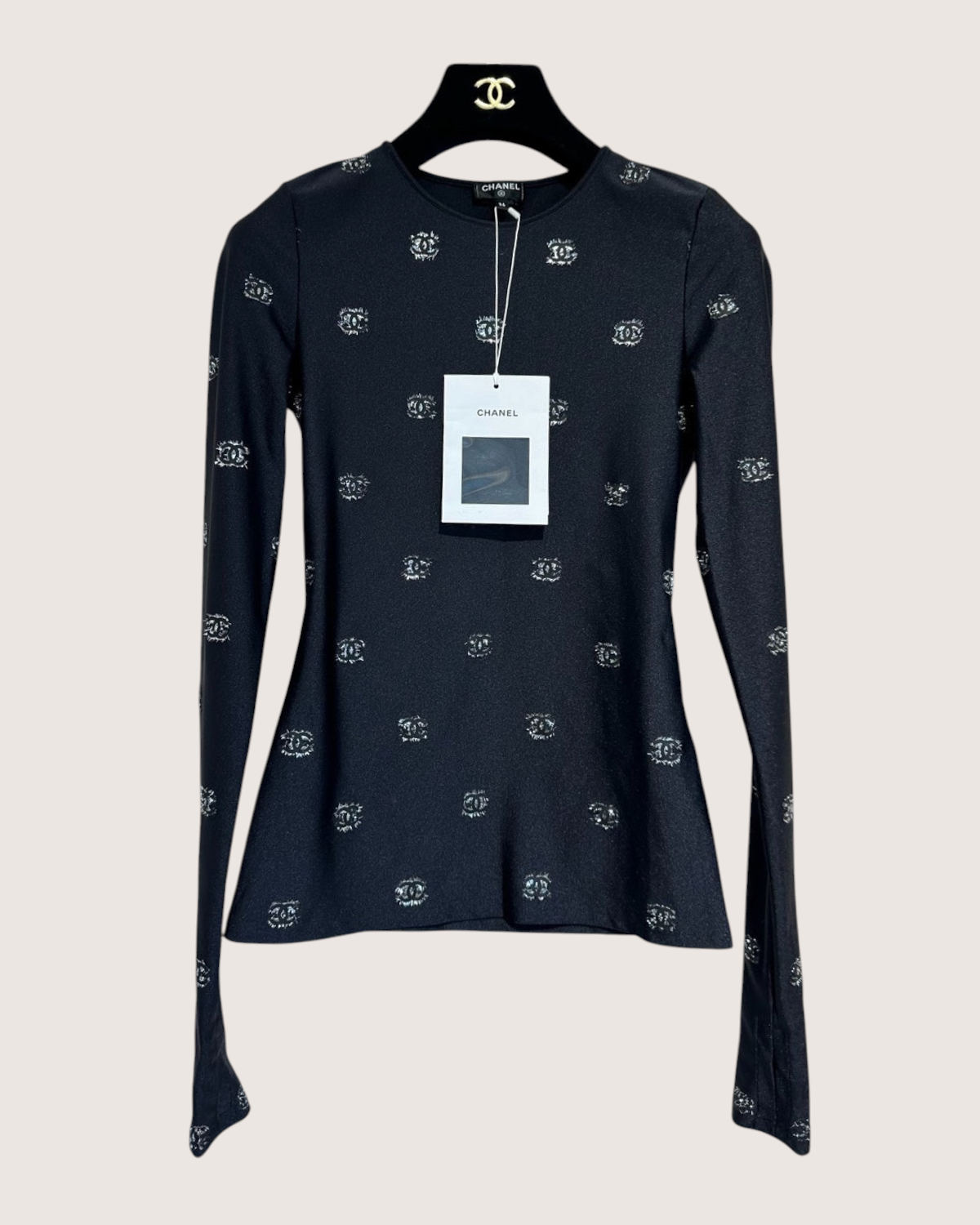 Chanel 21K Logo Top Black, Silver FR 36
