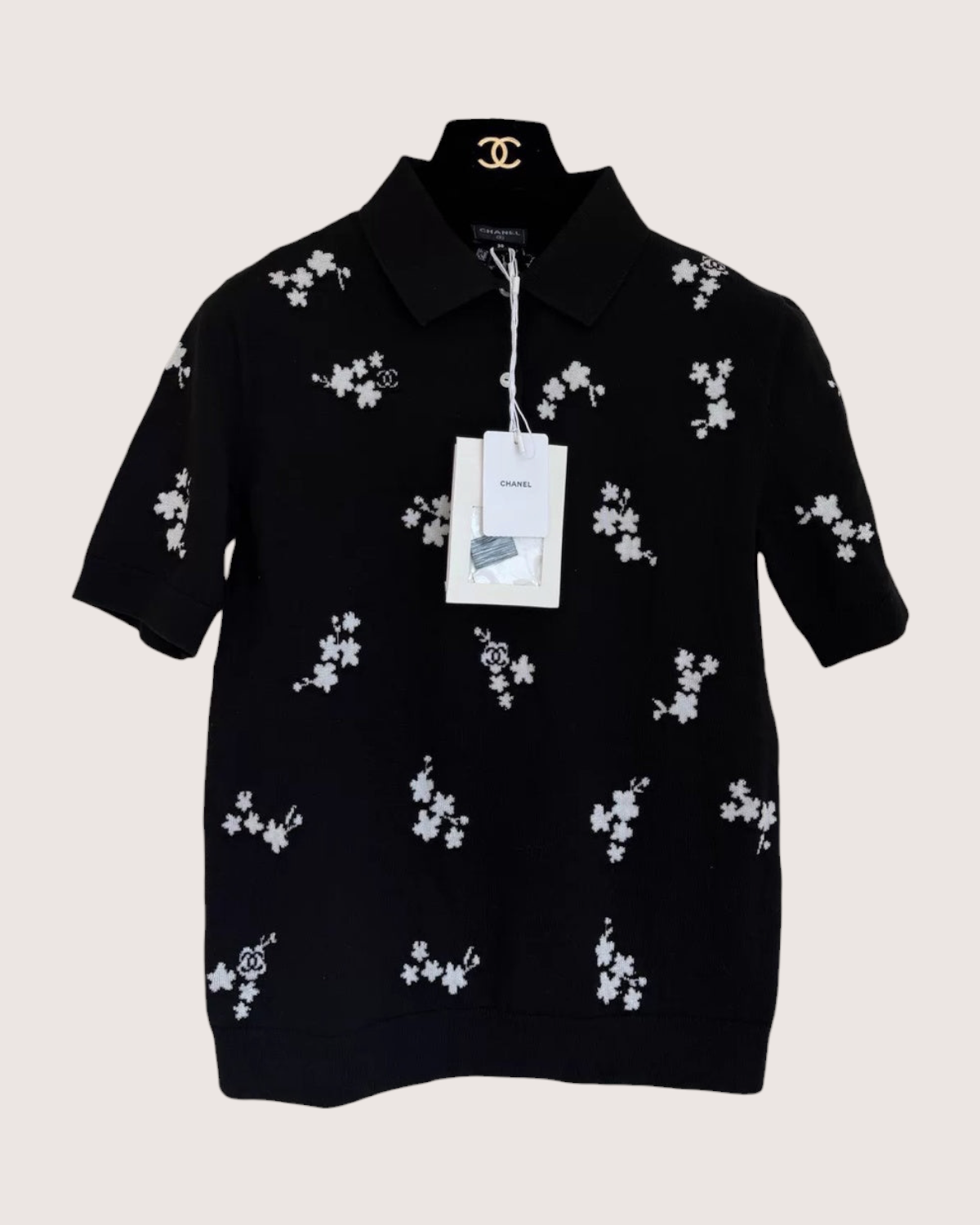 Chanel 26P Short-Sleeve Polo Top