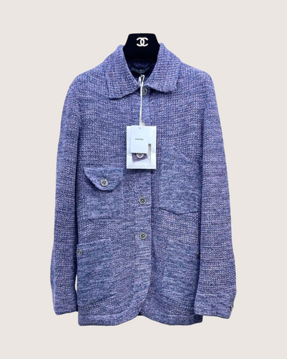 Chanel 25P Tweed Jacket Purple FR 36