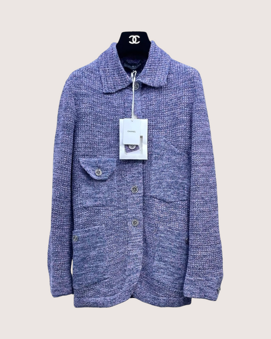 Chanel 25P Tweed Jacket Purple FR 36
