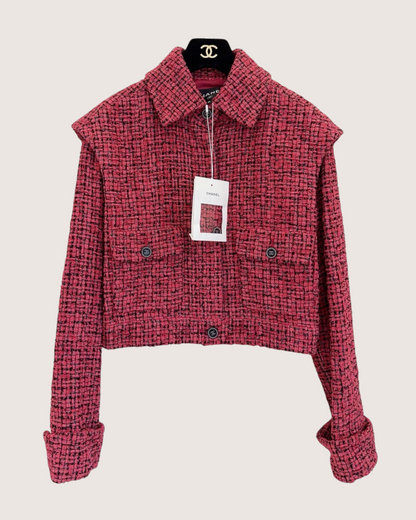Chanel 25C Tweed Jacket Pink, Black FR 36