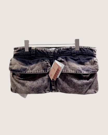 Miu Miu Logo Denim Mini Skirt Grey, Black FR 38