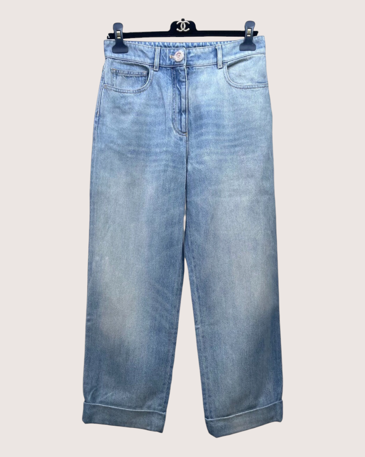 Chanel 24K Straight Denim Jeans Blue FR 36