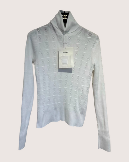 Chanel 24B CC Logo Turtleneck Sweater