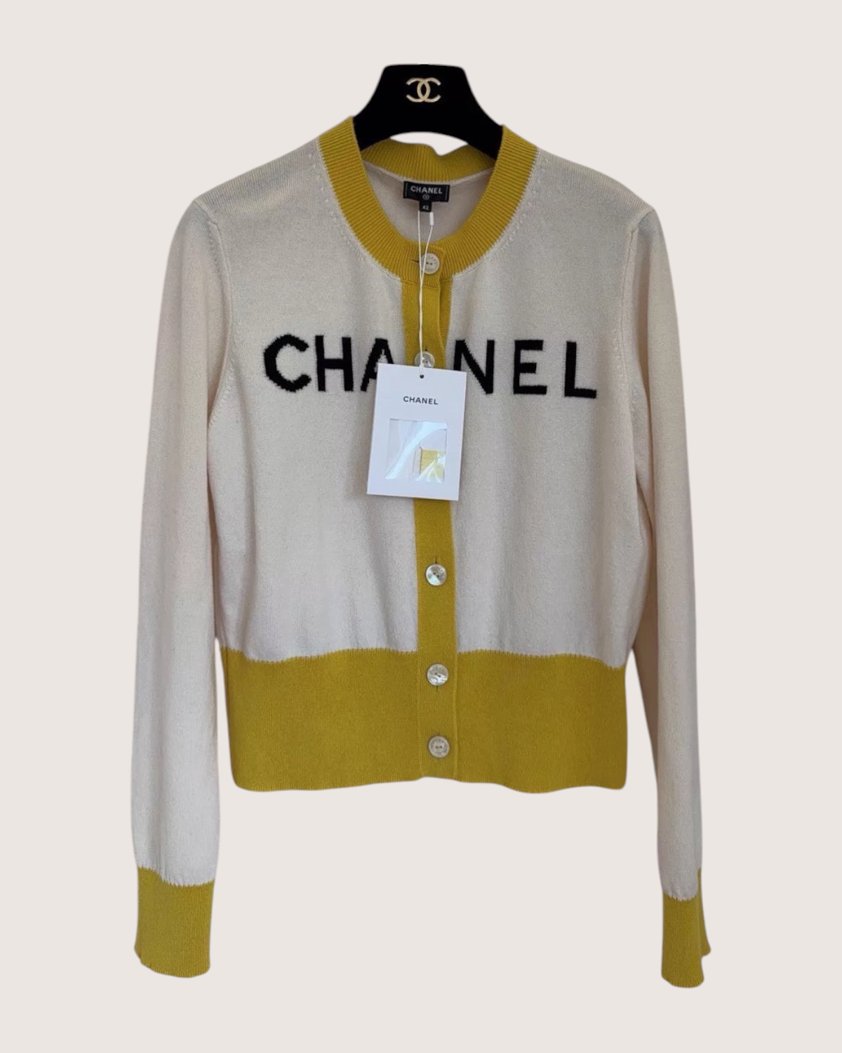 Chanel 19S Logo Cashmere Cardigan