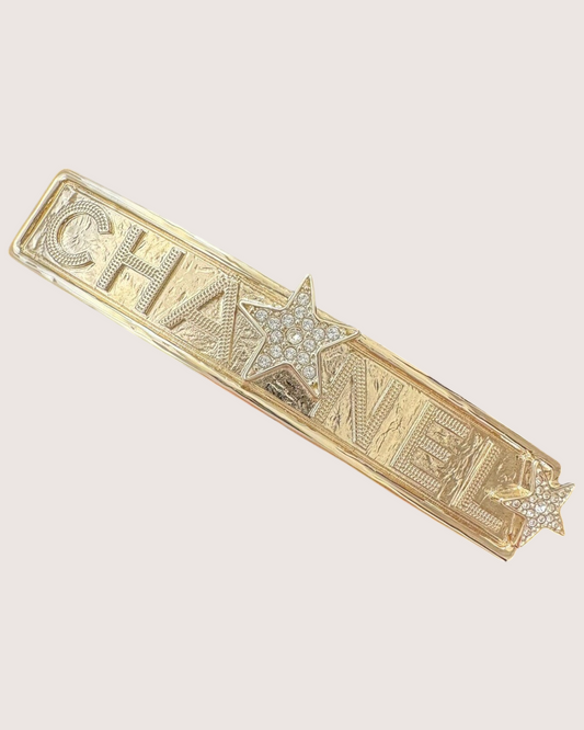 Chanel 23B Star Logo Brooch - Gold