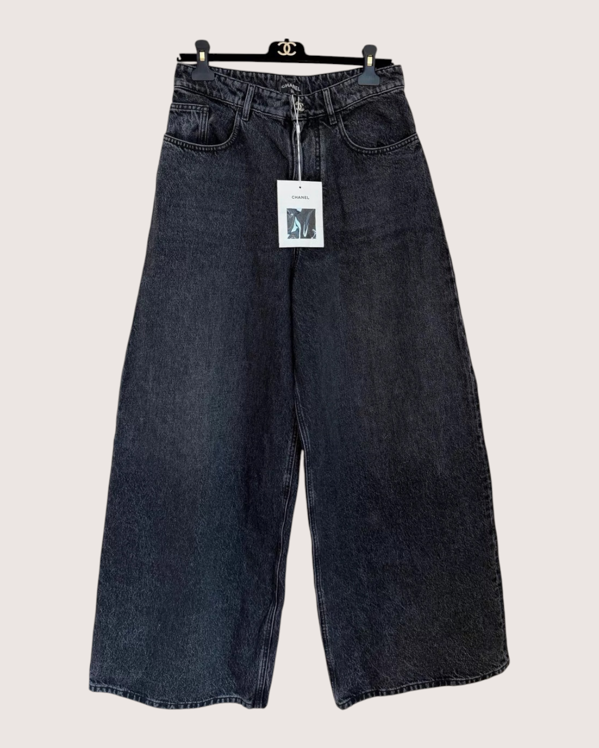 Chanel 26A Wide-Leg Denim Jeans
