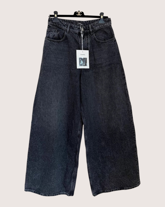 Chanel 26A Wide-Leg Denim Jeans