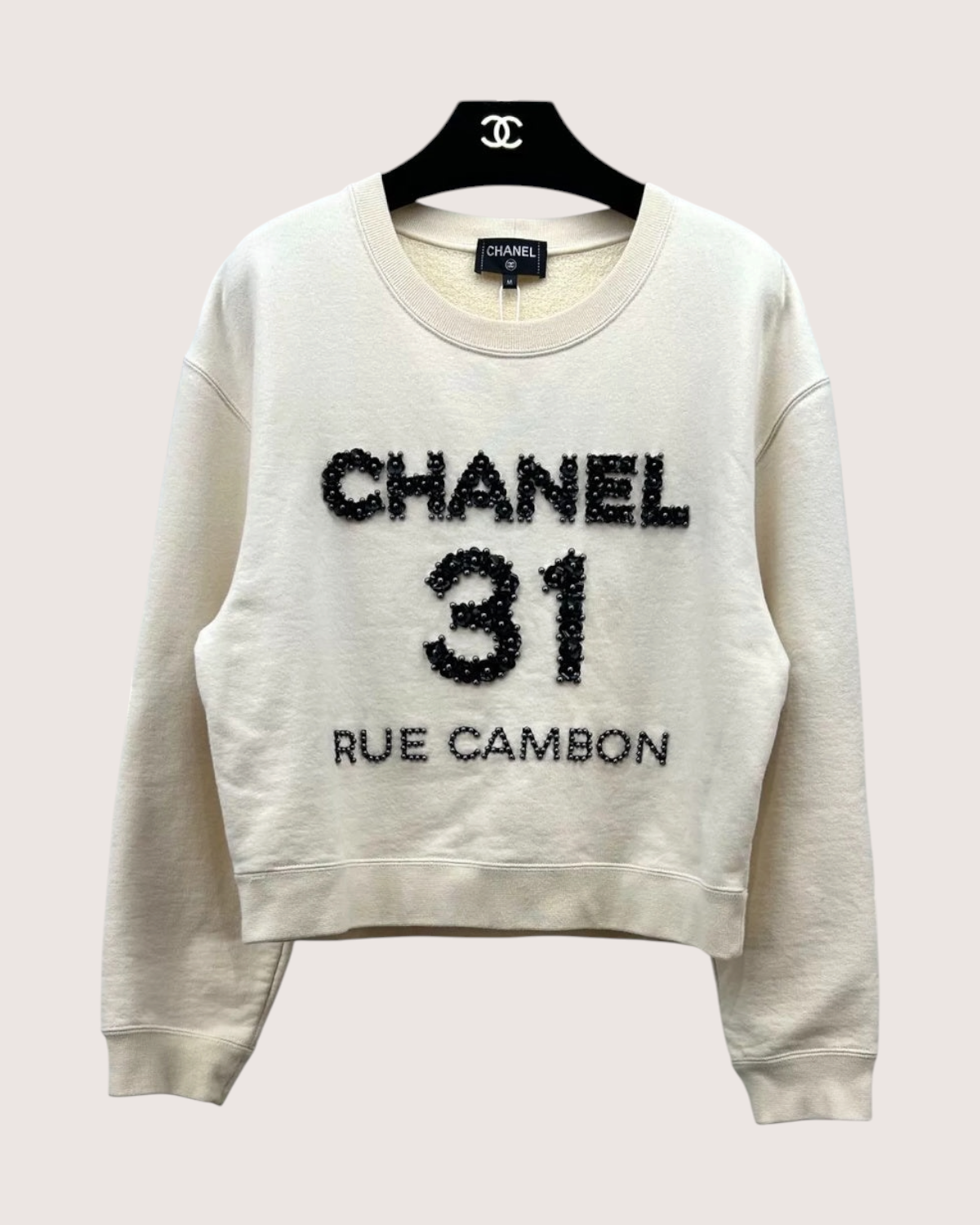 Chanel 20A 21A Rue Cambon Sweatshirt Beige/Ecru FR 38