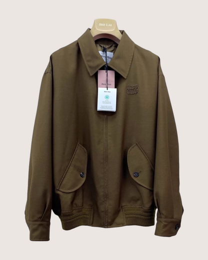 Miu Miu Logo Zip-Up Jacket