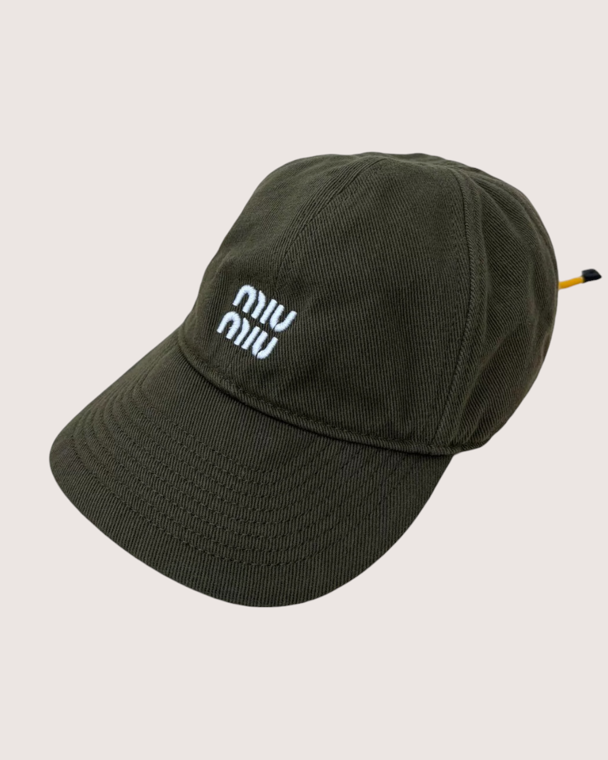 Miu Miu Drawstring Hat Green One Size